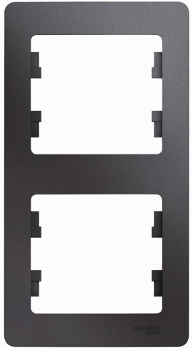 Рамка вертикальная Systeme Electric Glossa 2-м. графит картинка